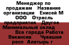 Менеджер по продажам › Название организации ­ Енисей-М, ООО › Отрасль предприятия ­ Другое › Минимальный оклад ­ 100 000 - Все города Работа » Вакансии   . Чувашия респ.,Алатырь г.